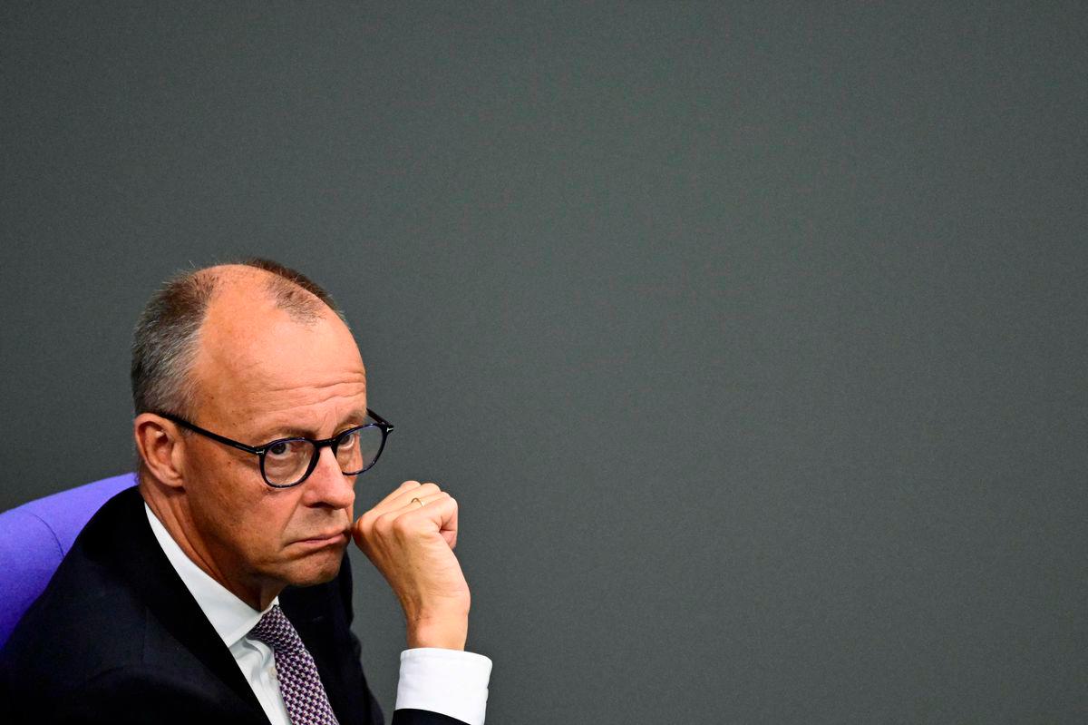 German Chancellor Friedrich Merz attends a session at the Bundestag (lower house of parliament) on June 24, 2025 in Berlin, prior to the upcoming NATO and EU summits. (Photo by John MACDOUGALL / AFP)