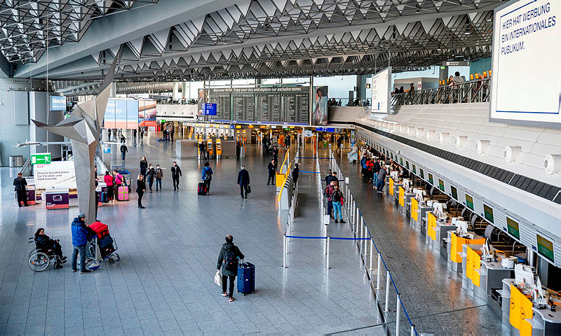 View shows a terminal at the airport of Frankfurt am Main, western Germany, on March 16, 2020, where air traffic slowed down due to the spread of the novel coronavirus. — AFP
