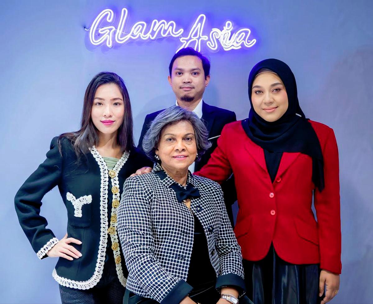 GLAM Asia’s team (from left) Angelica Tan, Tech Head, Arief Husaini, Head of Operations, Shakira Manap, CEO and (centre) Jaba, founder of Glam Asia.