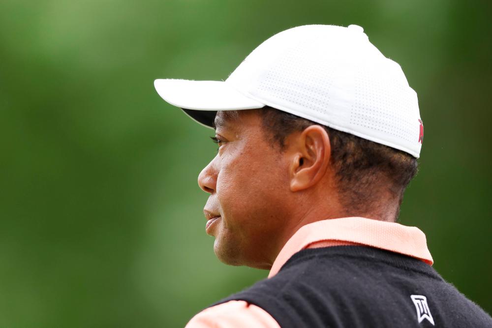 TULSA, OKLAHOMA - MAY 21: Tiger Woods of the United States walks on the 17th tee during the third round of the 2022 PGA Championship at Southern Hills Country Club on May 21, 2022 in Tulsa, Oklahoma. AFPPIX