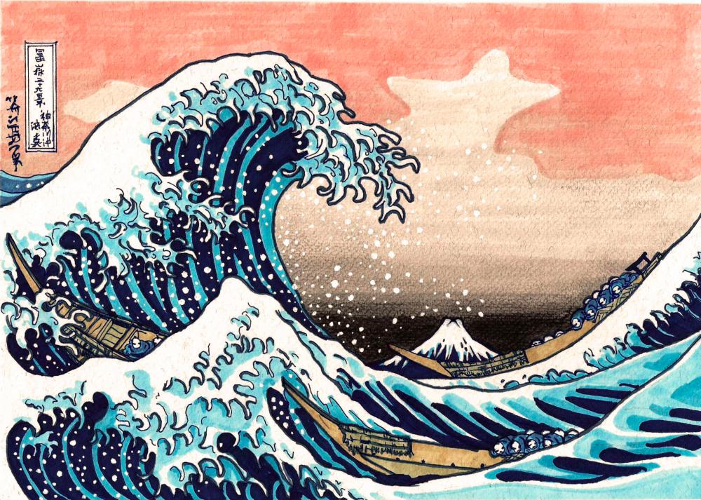 The Great Wave of Kanagawa by Ukiyo-e artist Hokusai. – Wallpaper Safari