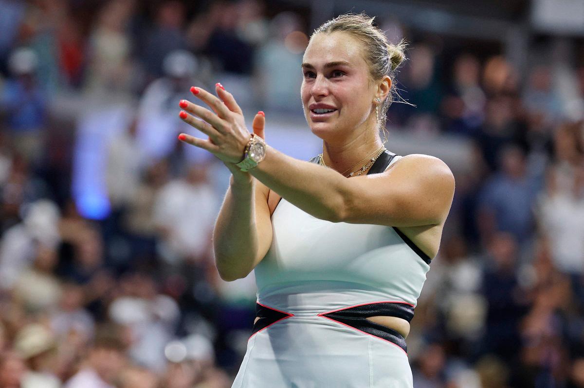 Aryna Sabalenka celebrates after defeating Amanda Anisimova of the United States during their Women’s Singles Final match. - Al Bello/Getty Images/AFP