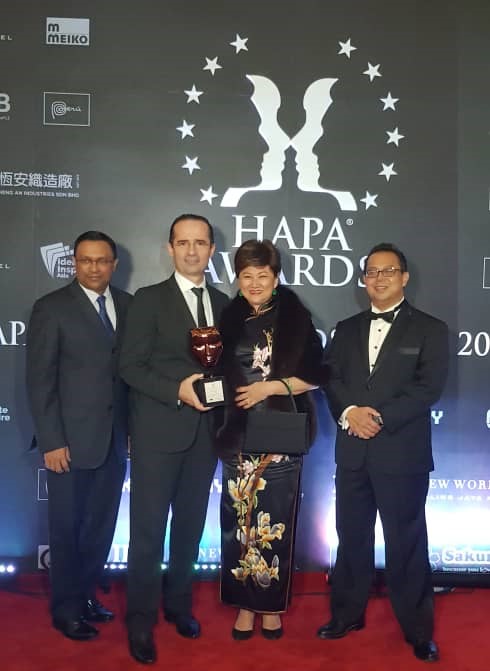 Ben (far left) with Mecja, Ho, and Faris at the HAPA awards ceremony.