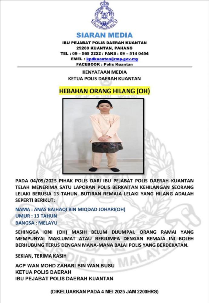 Credit: Polis Kuantan / FB