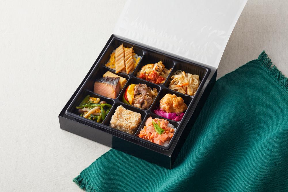 The bento boxes are halal, included with vegan and premium options.