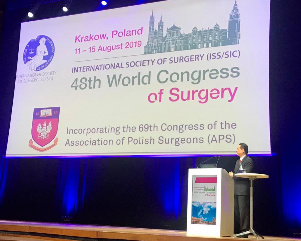 Health director-general Datuk Dr Noor Hisham Abdullah delivers the Martin Allgower Lecture at the 48th World Congress of Surgery (WCS) 2019, in Krakow, Poland, on Aug 12,2019. — Facebook pix courtesy of Noor Hisham Abdullah