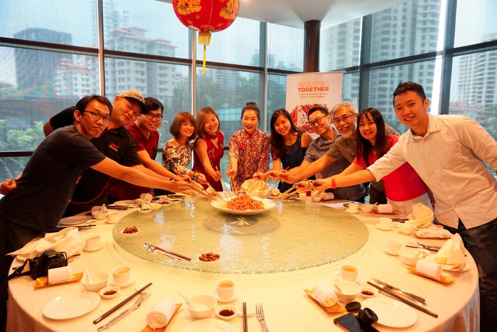 Mei Sim with her fans at the special Chinese New Year reunion luncheon.