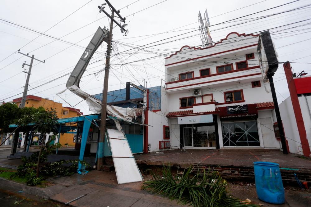 Hurricane Pamela pounds the Pacific coast resort with strong winds as it makes landfall in Mazatlan, Mexico October 13, 2021. REUTERSpix