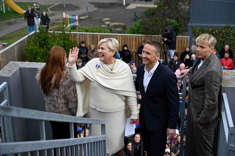 Iceland's President elect Halla Tomasdottir reacts after greeting well-wishers at her residence in Reykjavik - AFPpix