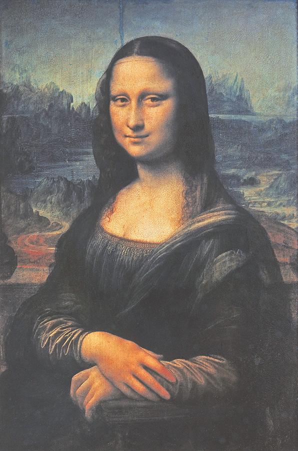 Reproductions of Leonardo’s paintings such as the Mona Lisa.