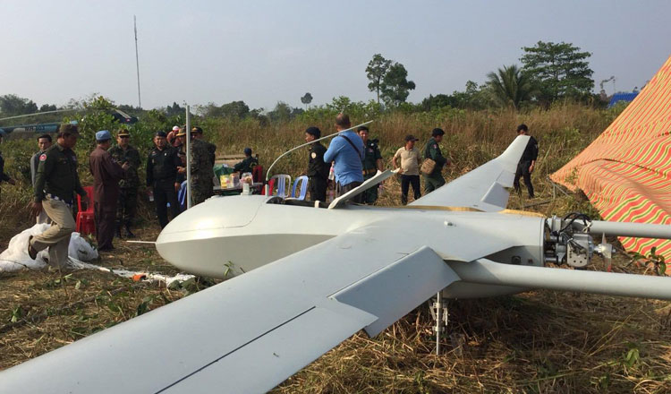 An unmanned drone crashed in land of Koh Kong. — Khmer Times