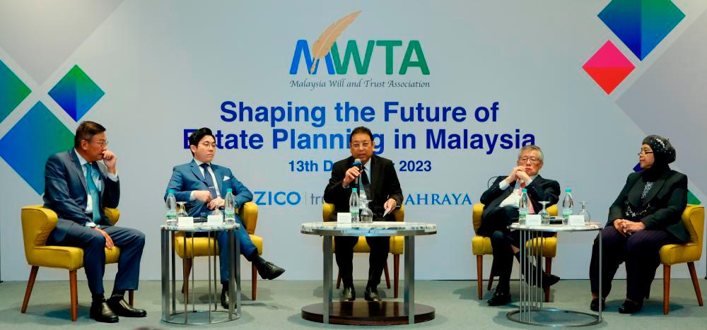 From left: MWTA president Datuk Chua Meng Min, Amanah Raya Bhd group chief business officer Jack Yap Ngee Heong, Zico Trust (M) Bhd chairman Tan Sri Dr Nik Norzrul Thani, Zico Holdings Inc executive director Chew Seng Kok and Think Plus Consulting Sdn Bhd group CEO Dr Norsaidatul Akmar Mazelan, at the event.