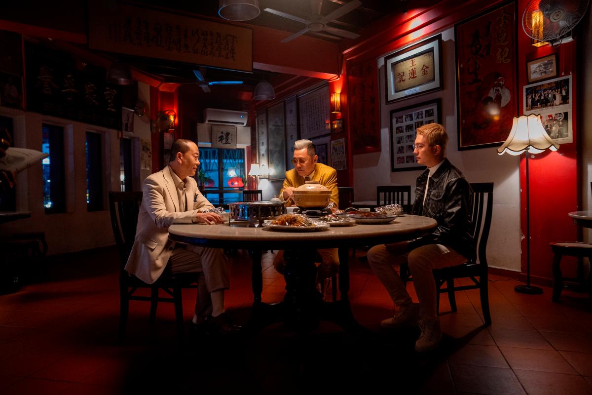 (From left) Wong Fu (Au-Yeung), Tong Kong (So) and Jian Tou (Haoren) regroup as tensions rise within the Anti-Fraud Society, with Jian Tou deep undercover in the operation. – PR