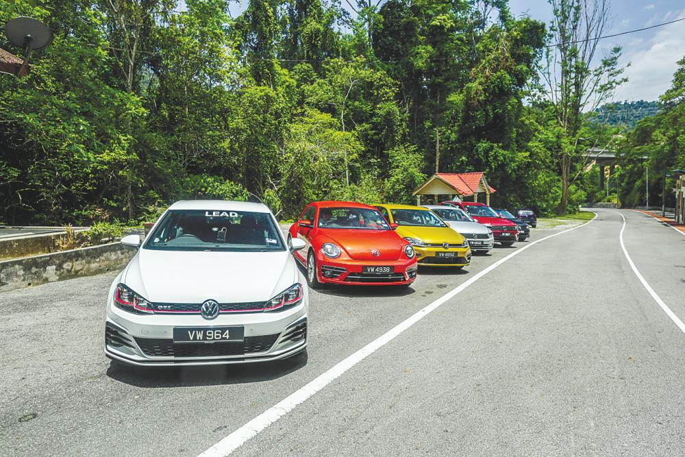 The five Volkswagen variants; on the road