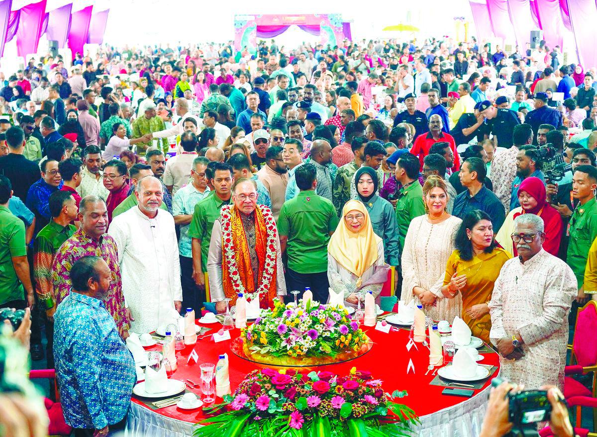 Anwar, his wife Datuk Seri Dr Wan Azizah Wan Ismail and Gobind among guests at the event at KL Sentral yesterday. – Amirul Syafiq/theSun