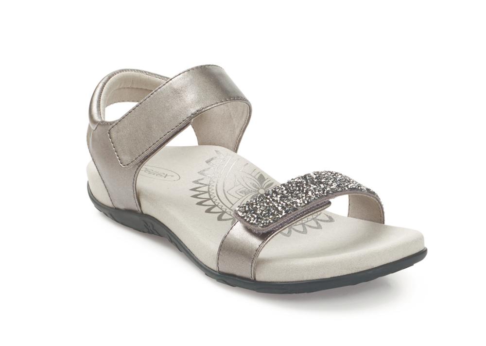 The stylish yet comfortable Maria Jewelled in gunmetal by Aetrex.