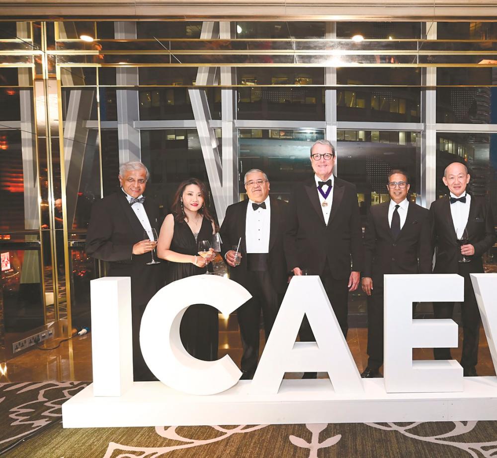 From left: Datuk Narendra Jasani (Grant Thornton), Elaine Hong (ICAEW director, China &amp; SEA), Datuk Mohd Faiz Azmi (ICAEW council member Malaysia), Rhys, Syed Asif Zaman (ICAEW council member Middle-East), and Dr Ernest Kan (ICAEW Council Member SEA) at the Members’ Society Malaysian Chapter annual dinner.