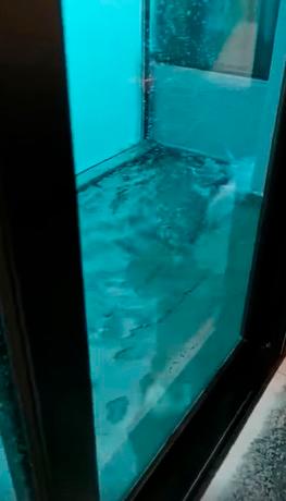 A screenshot from the widely-shared video showing flooding outside the 19th floor condo unit. – Facebook $!A screenshot from the widely-shared video showing flooding outside the 19th floor condo unit. – Facebook