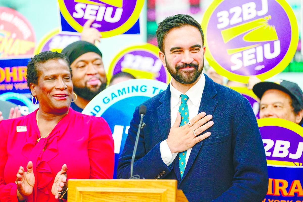 New York City mayoral candidate Zohran reacts during a press conference with union leaders and supporters in New York City, US on Wednesday. – REUTERSPIC