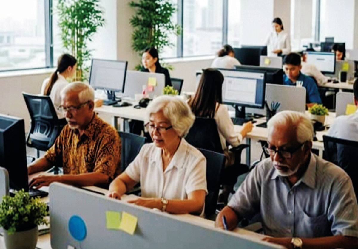 The Madani government envisions a future in which senior adults remain active contributors in dynamic, multi-generational workspaces. – AI GENERATED PIC BY AZURA ABAS/THESUN