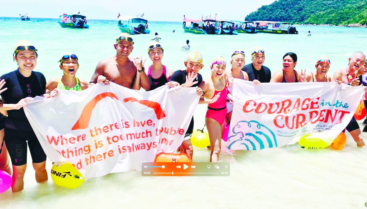 Some of the swimmers who took part in the 10km swim on Aug 30.