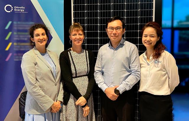 From left: BlackRock director of climate infrastructure Isabella Pacheco, Speth, Tham and Ditrolic Energy executive director Michelle Ong.