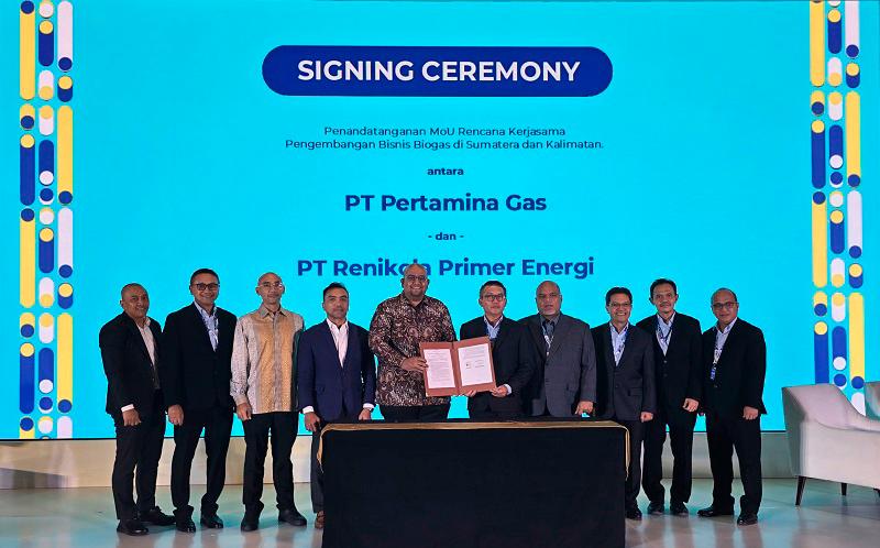 Official signing ceremony between reNIKOLA and PT Pertamina Gas for biogas business development.