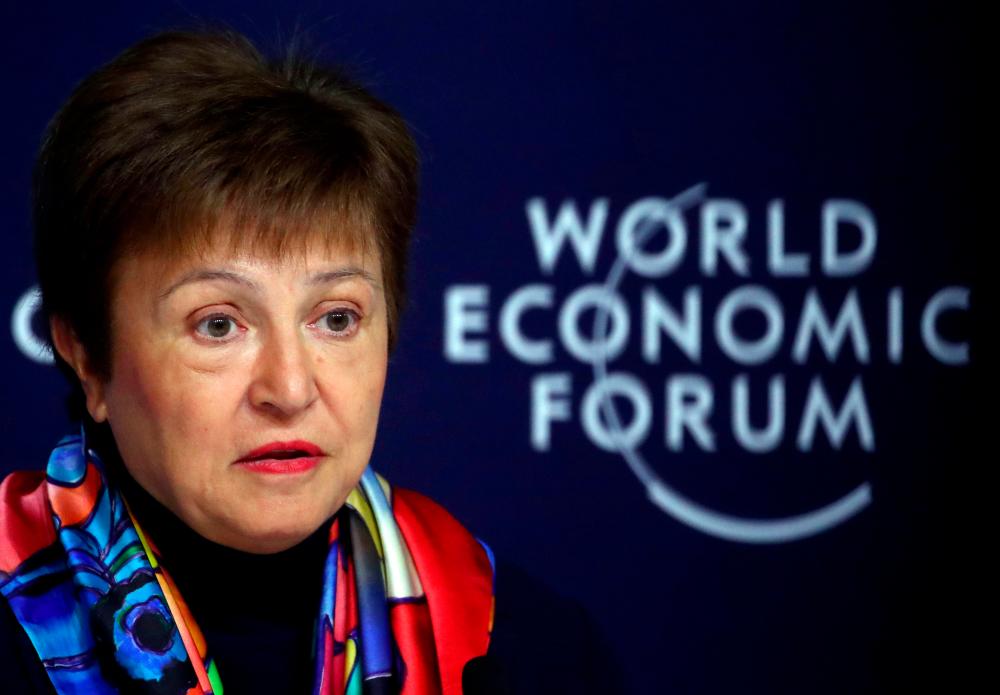 Georgieva speaking at a news conference ahead of the World Economic Forum in Davos, Switzerland, in January 2020. – REUTERSPIX