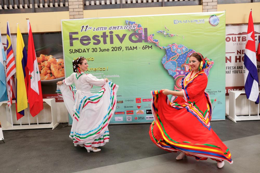 Dancers at the launch of the 11th Latin American Festival.