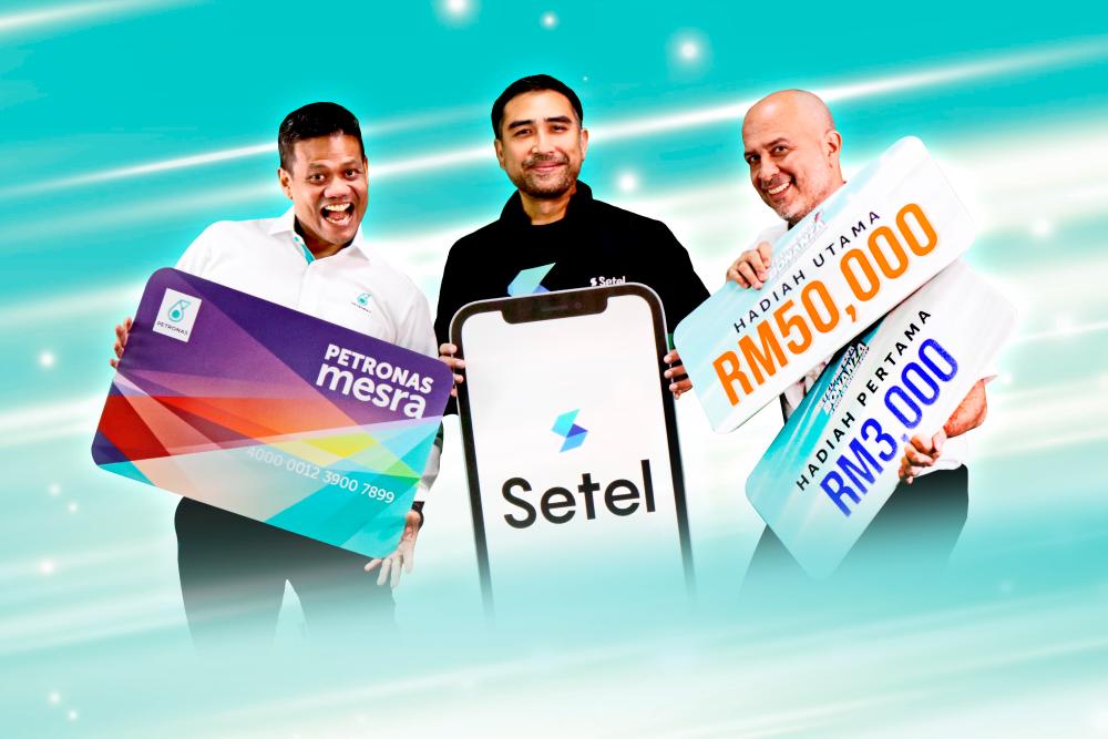 From left: PDB Managing Director and CEO Azrul Osman Rani, Setel CEO Iskandar Ezzahuddin and PDB Retail Business Head Khalil Muri