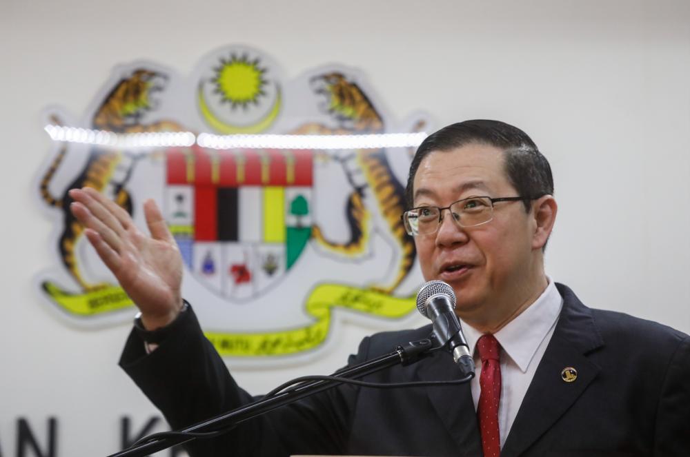 Finance Minister Lim Guan Eng speaks during a press conference after the signing of an agreement for the Midlife Refurbishment for Kelana Jaya train line on April 23, 2019. — Sunpix by Ashraf Shamsul