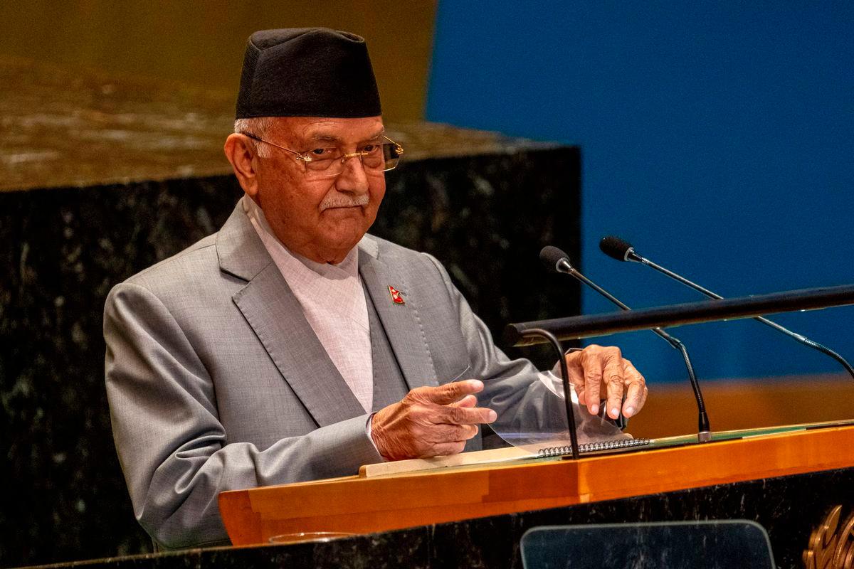 Prime Minister of Nepal KP Sharma Oli addresses the “Summit of the Future” in the General Assembly Hall at United Nations Headquarters in New York City, U.S., September 22, 2024. REUTERS/David Dee Delgado/ File Photo