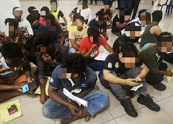 Some of the immigrants nabbed during the operation.