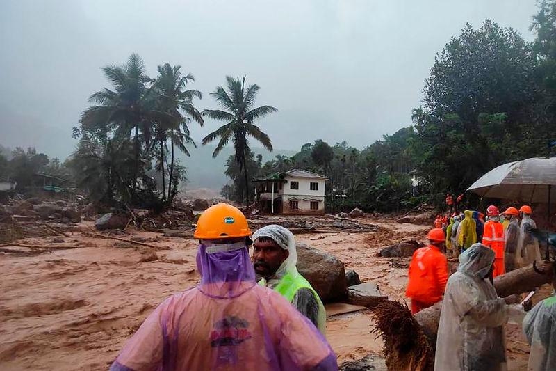 The southern coastal state of Kerala has been battered by torrential downpours, and the collapse of a key bridge at the disaster site in Wayanad district has hampered rescue efforts, according to local media reports - AFPpix
