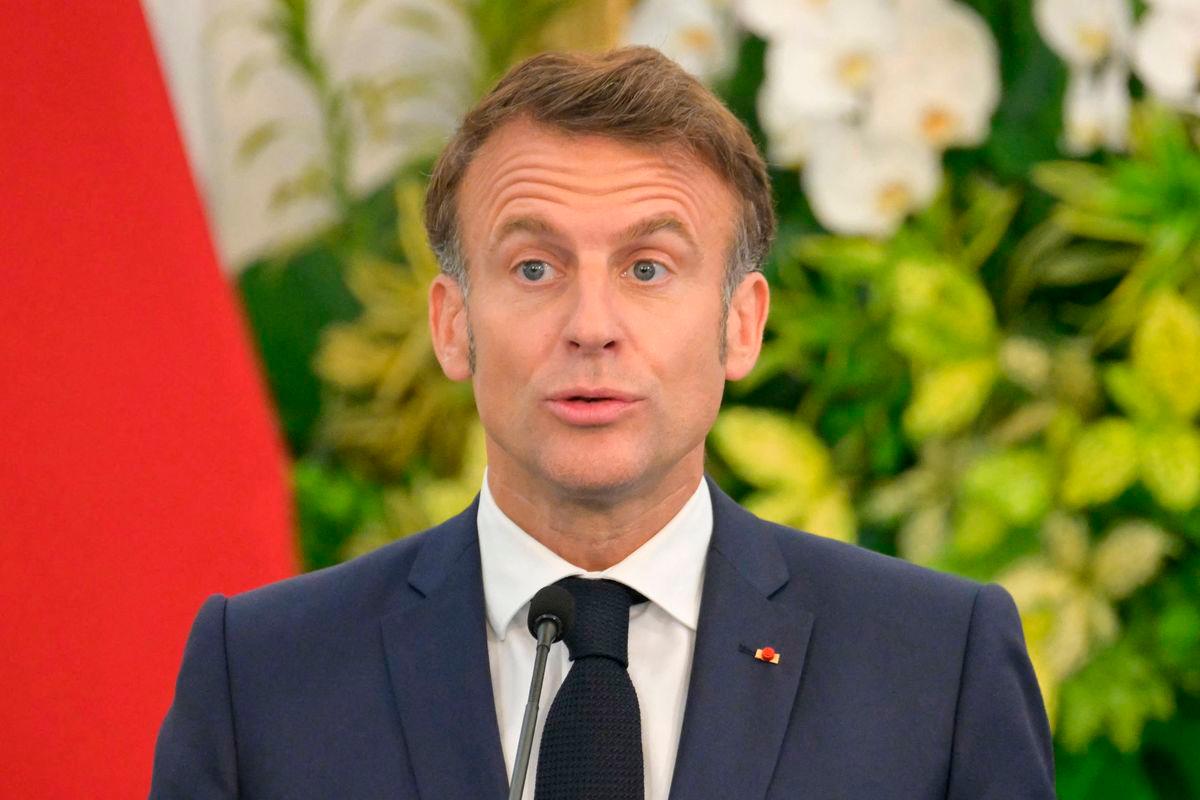 France's President Emmanuel Macron speaks during a press conference with Indonesia's President Prabowo Subianto at Merdeka Palace in Jakarta on May 28, 2025. AFPpix