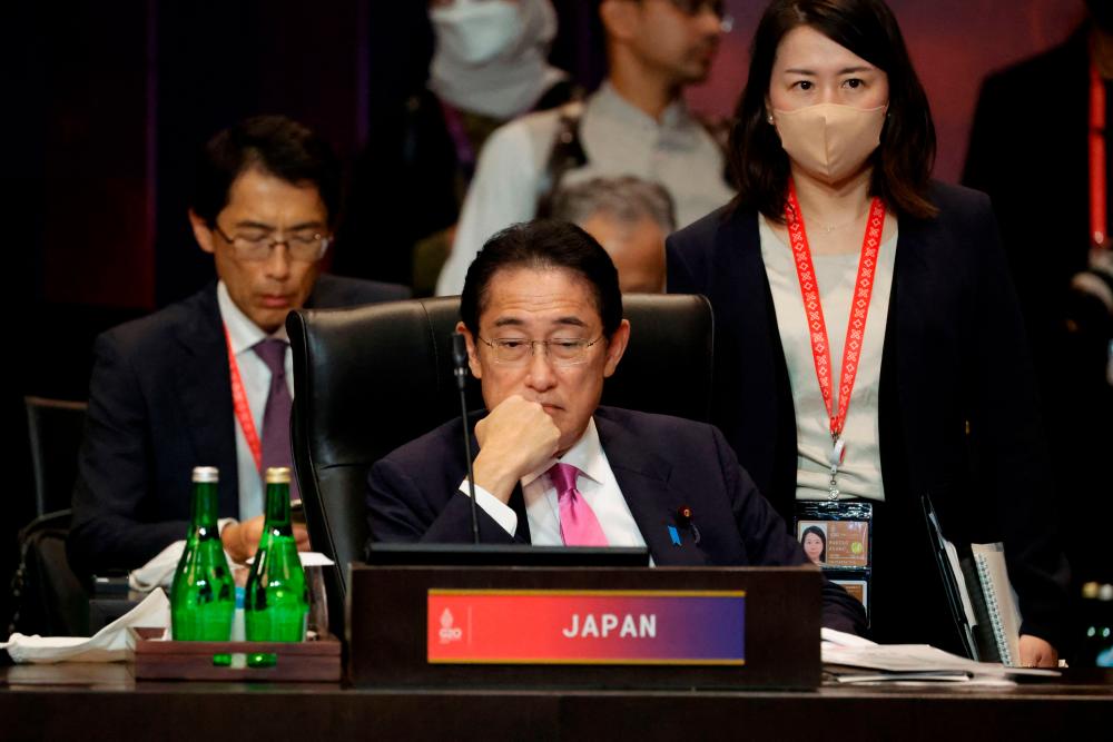 Japan’s Prime Minister Fumio Kishida attends a session during the G20 Summit in Nusa Dua on the Indonesian resort island of Bali/REUTERSPix