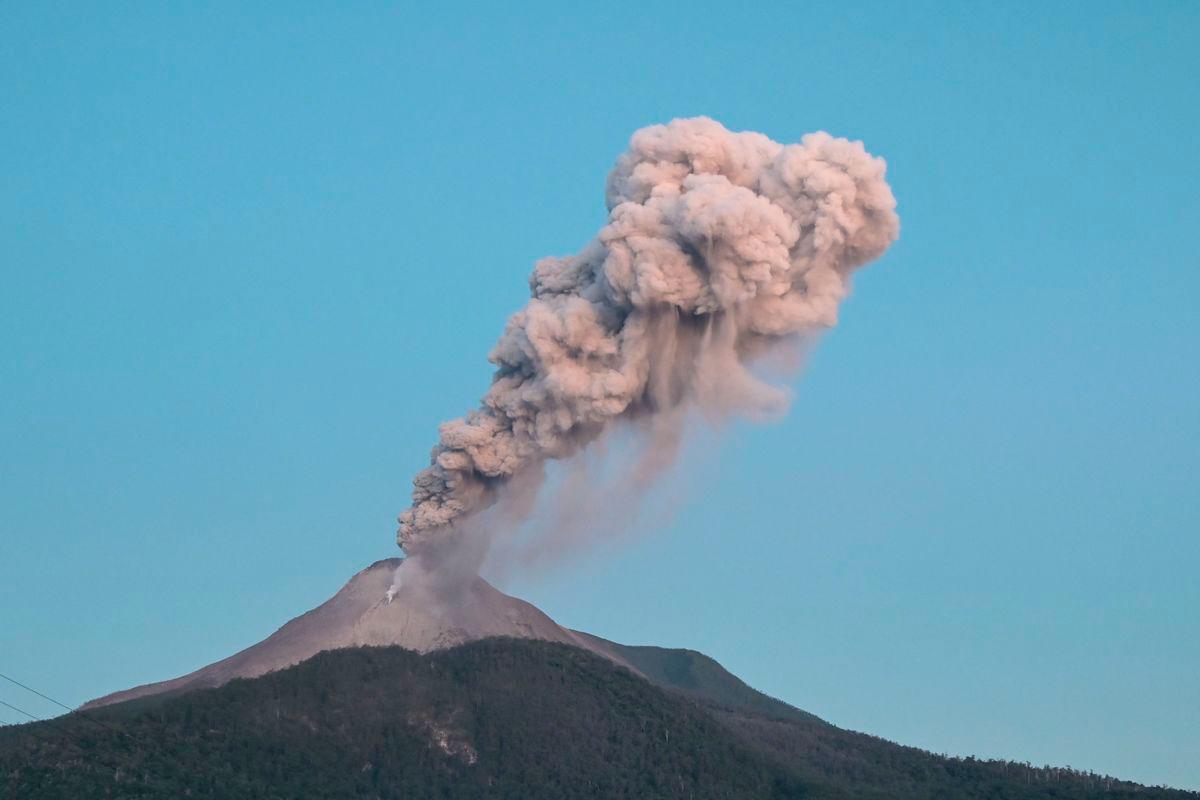 This handout photo taken and released by the Geological Agency of Indonesia on June 2, 2024 shows a volcanic eruption from Mount Lewotobi Laki-laki in East Flores, East Nusa Tenggara. - AFPPIX via Geological Agency of Indonesia