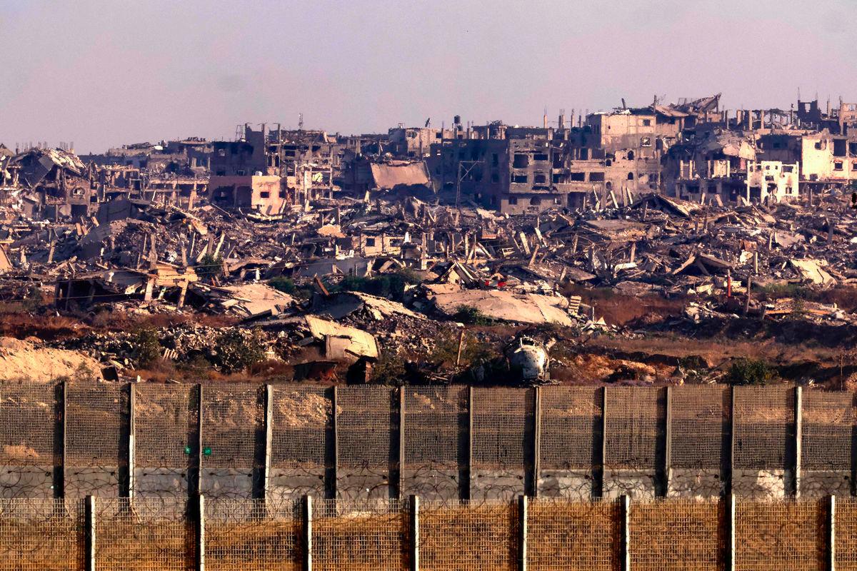 This picture, taken from the Israeli border with the Gaza Strip, shows destroyed buildings in the besieged Palestinian territory on June 5, 2025, amid the ongoing war between Israel and the Palestinian militant movement Hamas. AFPPIX