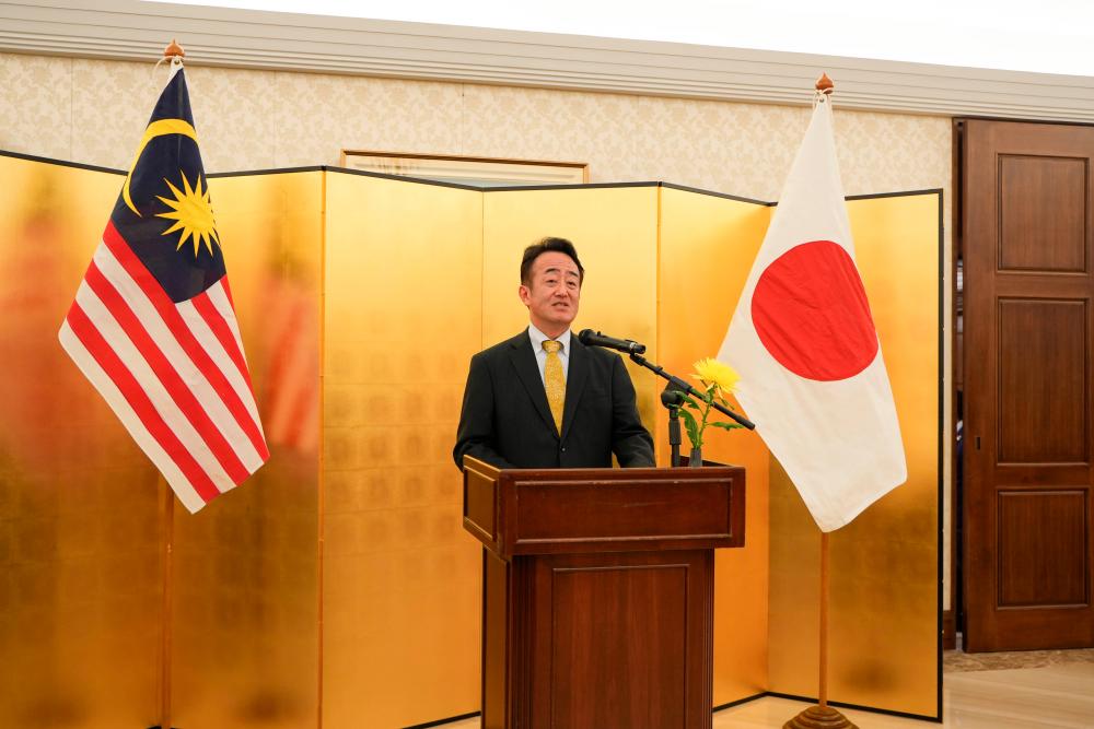 $!Ambassador of Japan to Malaysia Katsuhiko Takahashi, speaking to guests during the “Discover the Golden Land: Iwate” reception.