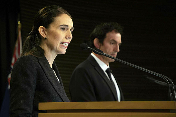 New Zealand Prime Minister Jacinda Ardern speaks during a press conference with Police Minister Stuart Nash at the Parliament House in Wellington — AFP