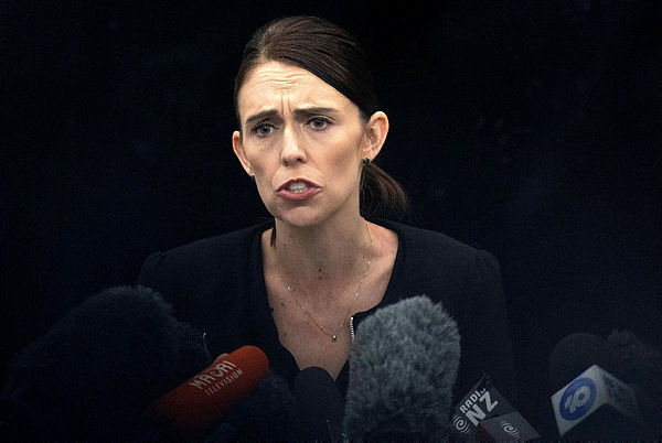 New Zealand Prime Minister Jacinda Ardern speaks to journalists during a press conference at the Justice Precinct in Christchurch — AFP