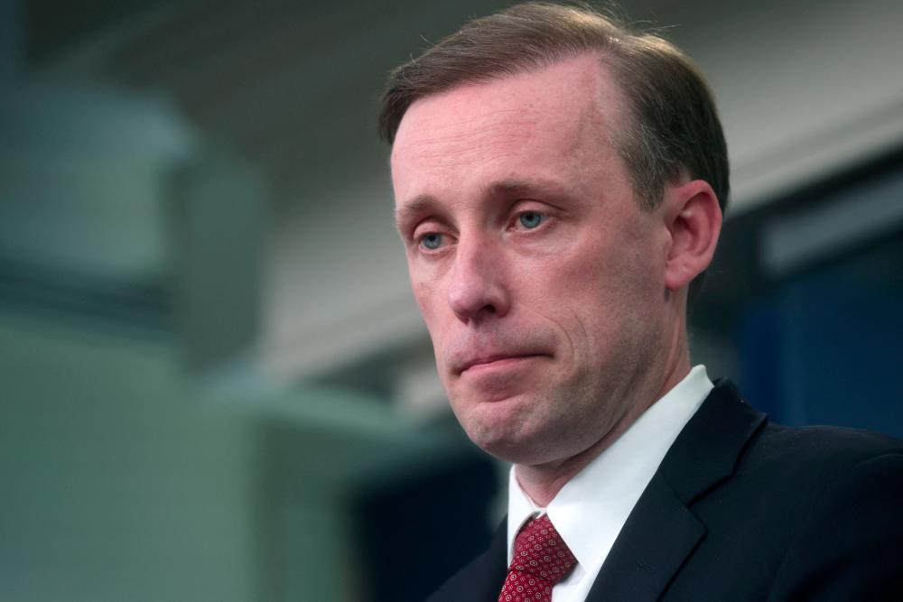 File photo: U.S. White House National Security Advisor Jake Sullivan takes questions from the news media after speaking about the war in Ukraine, during a daily press briefing at the White House in Washington, U.S., April 4, 2022. REUTERSpix
