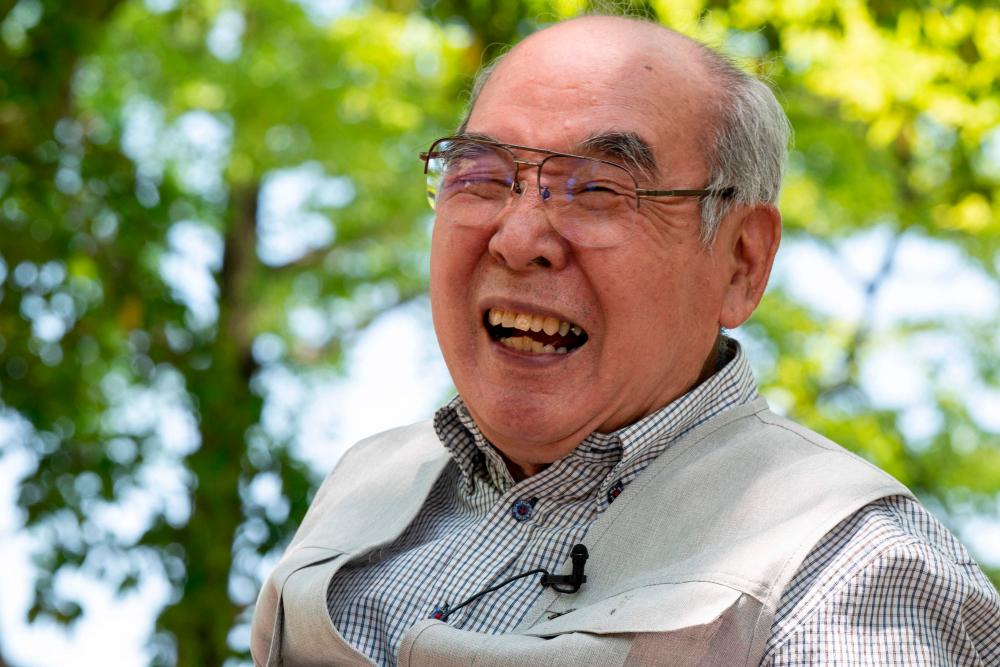 This photo taken on May 15, 2023 shows 82-year-old atomic bomb survivor Masao Ito smiling during an interview with AFP at the park across from the Atomic Bomb Dome in Hiroshima, just days ahead of the start of the G7 Leaders’ Summit/AFPPix