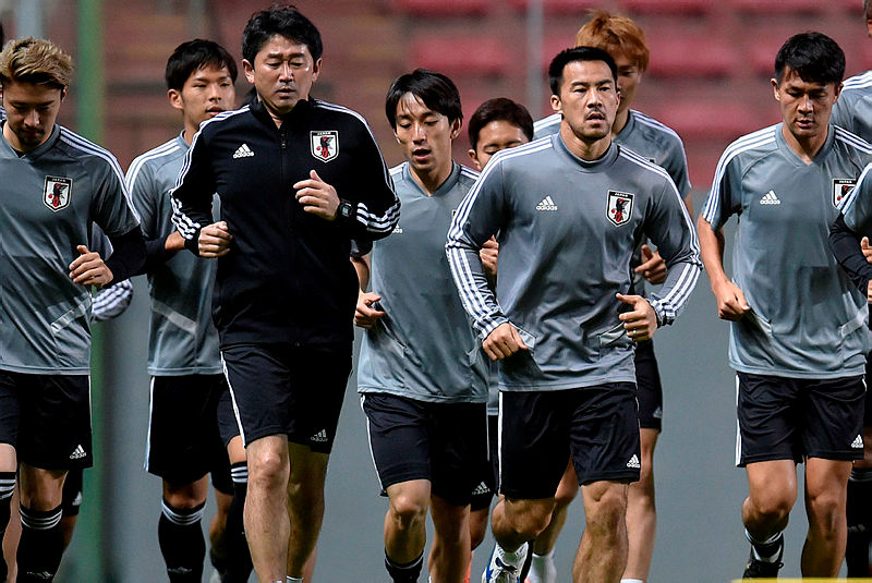 Japan’s players train during a practice session at the Independencia stadium in Belo Horizonte, state of Minas Gerais, Brazil, on June 23, 2019, ahead of a Copa America football match against Ecuador next June 24. — AFP