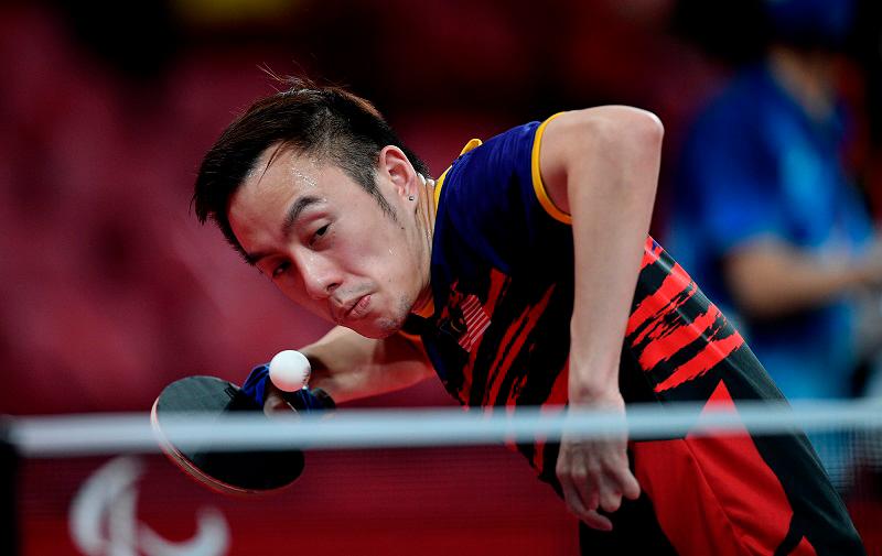 National para table tennis player Chee Chaoming at the Tokyo 2020 Paralympic Games. / BERNAMAPIX