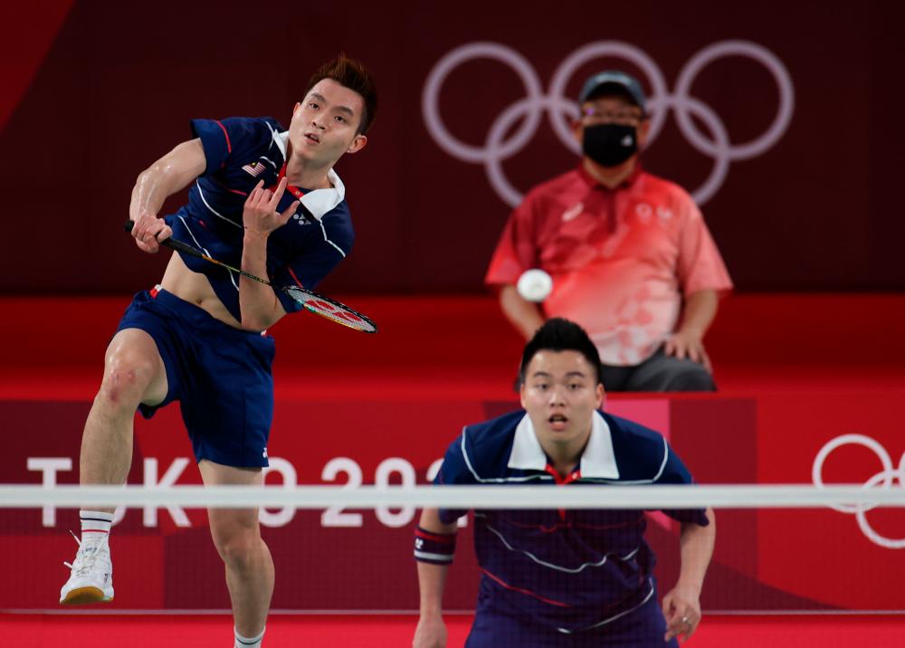 The national men’s badminton team Aaron Chia and Soh Wooi Yik at the Tokyo 2020 Olympic Games. BERNAMApix