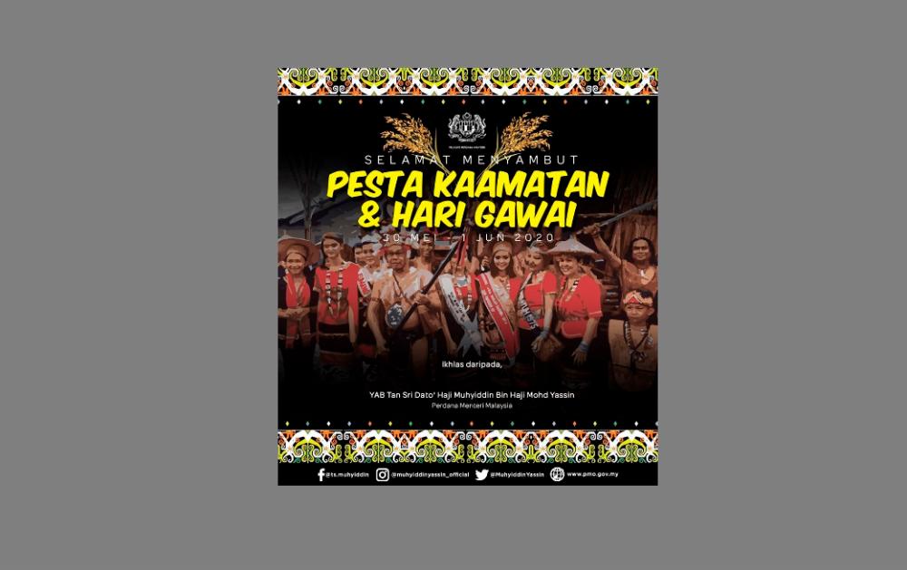 PM conveys Kaamatan Festival, Gawai Day greetings