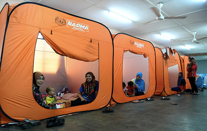Residents of Kampung Patani Merbau Kudung, at a relief centre, in this picture taken on May 9, 2019. — Bernama