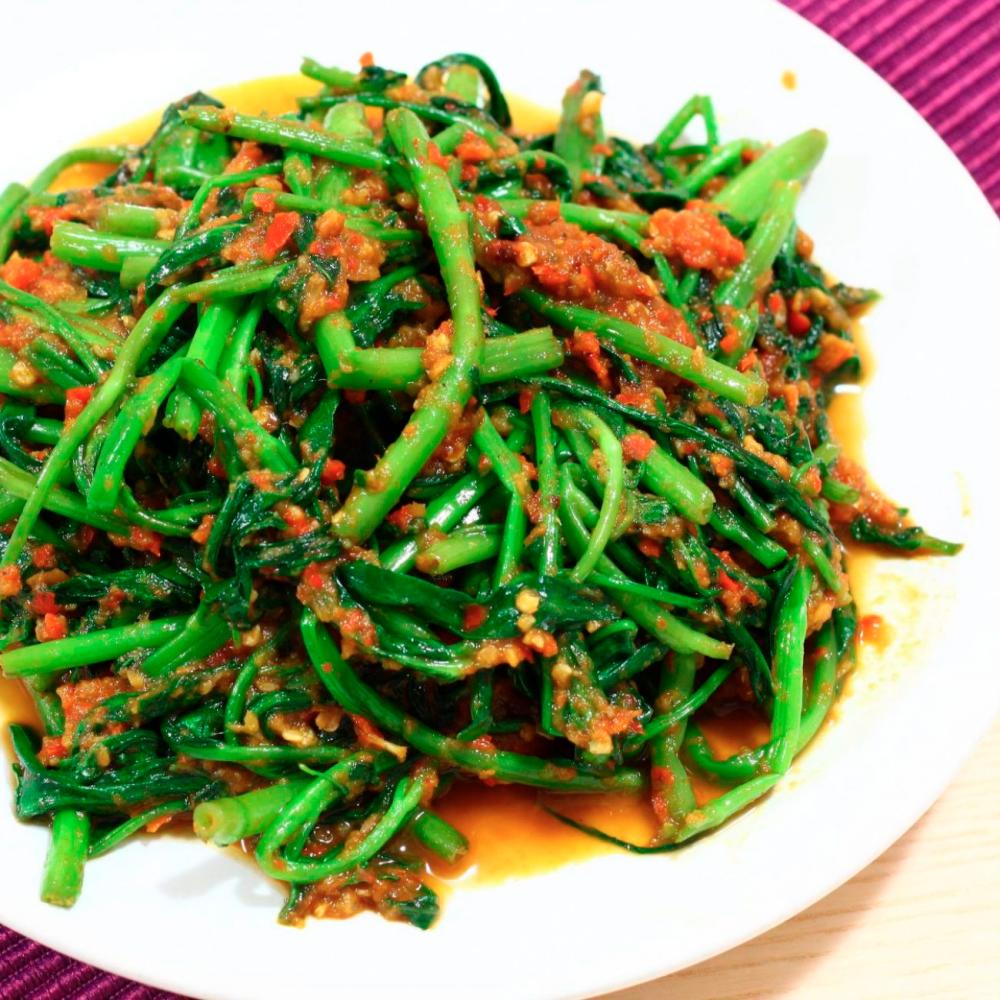 $!Water spinach with shrimp paste (kangkung belacan). – MINI KITCHEN LAB