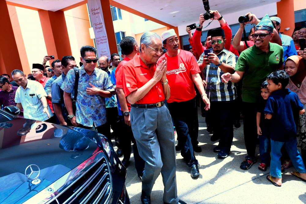 Former prime minister Tun Dr Mahathir Mohamad attends a function yesterday. - Bernama